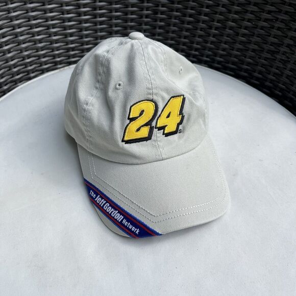VINTAGE NASCAR Jeff Gordon #24 Network Adjustable Dad Cap, Beige, Chase Authenti - Picture 1 of 6